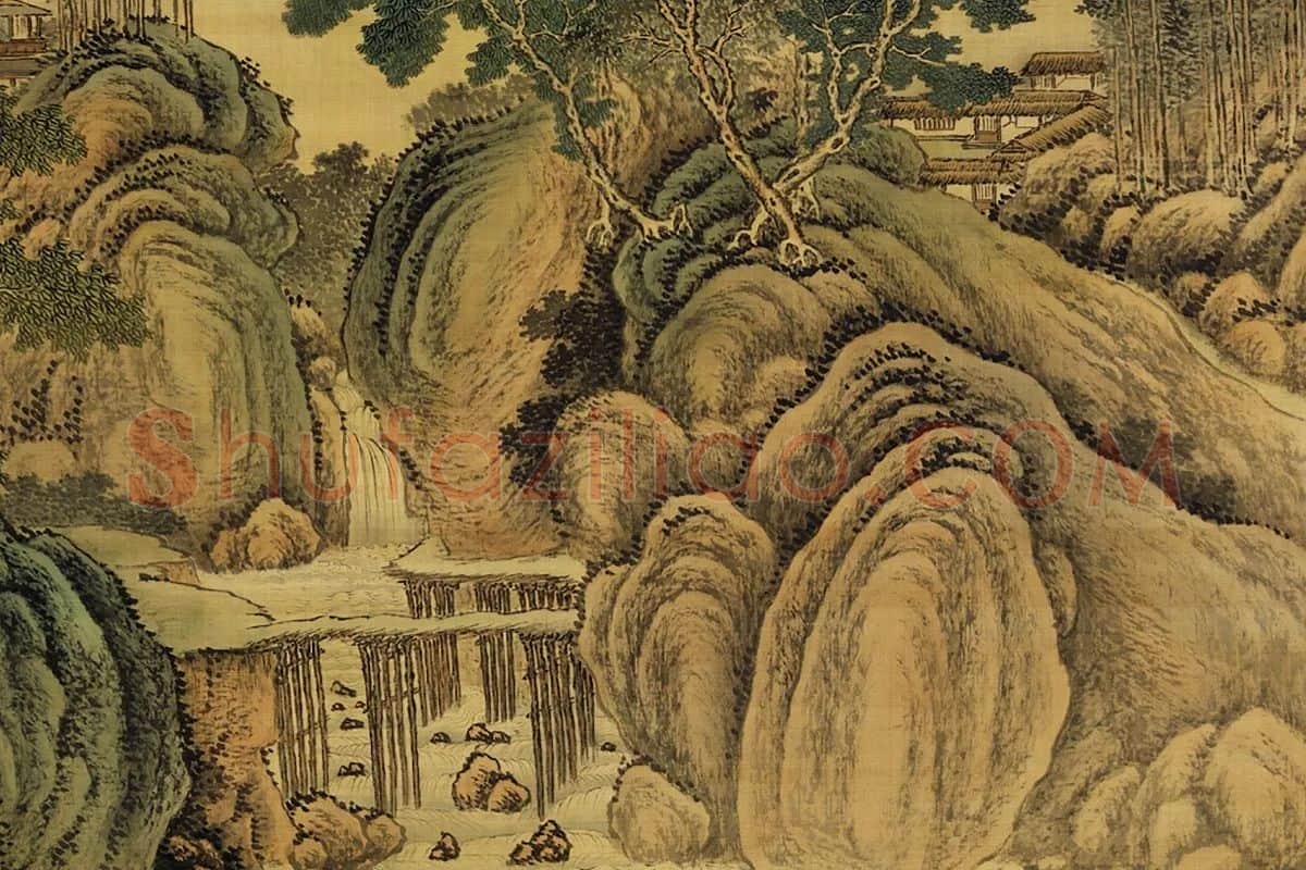 唐岱《仿范宽画幅》局部 (1)