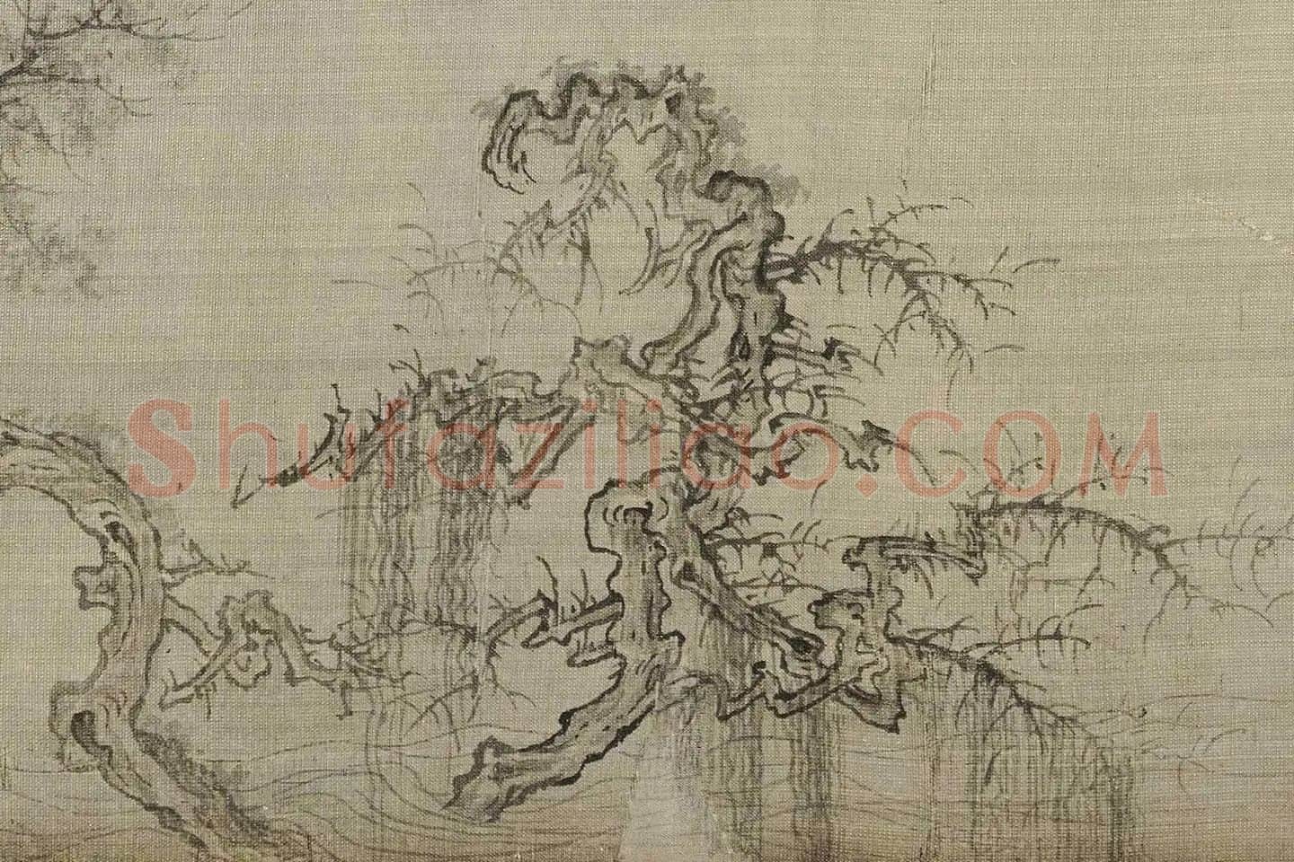 王诜《渔村小雪图》高清大图局部 (14)
