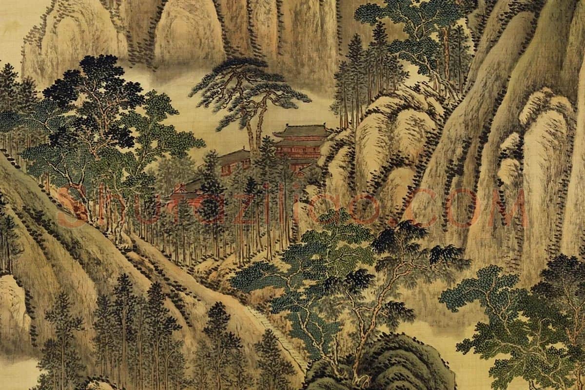 唐岱《仿范宽画幅》局部 (3)