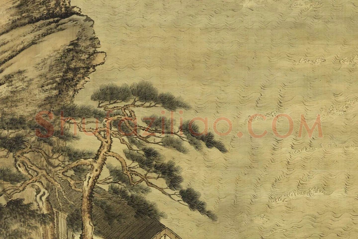 唐岱《风雨归舟图》局部 (3)
