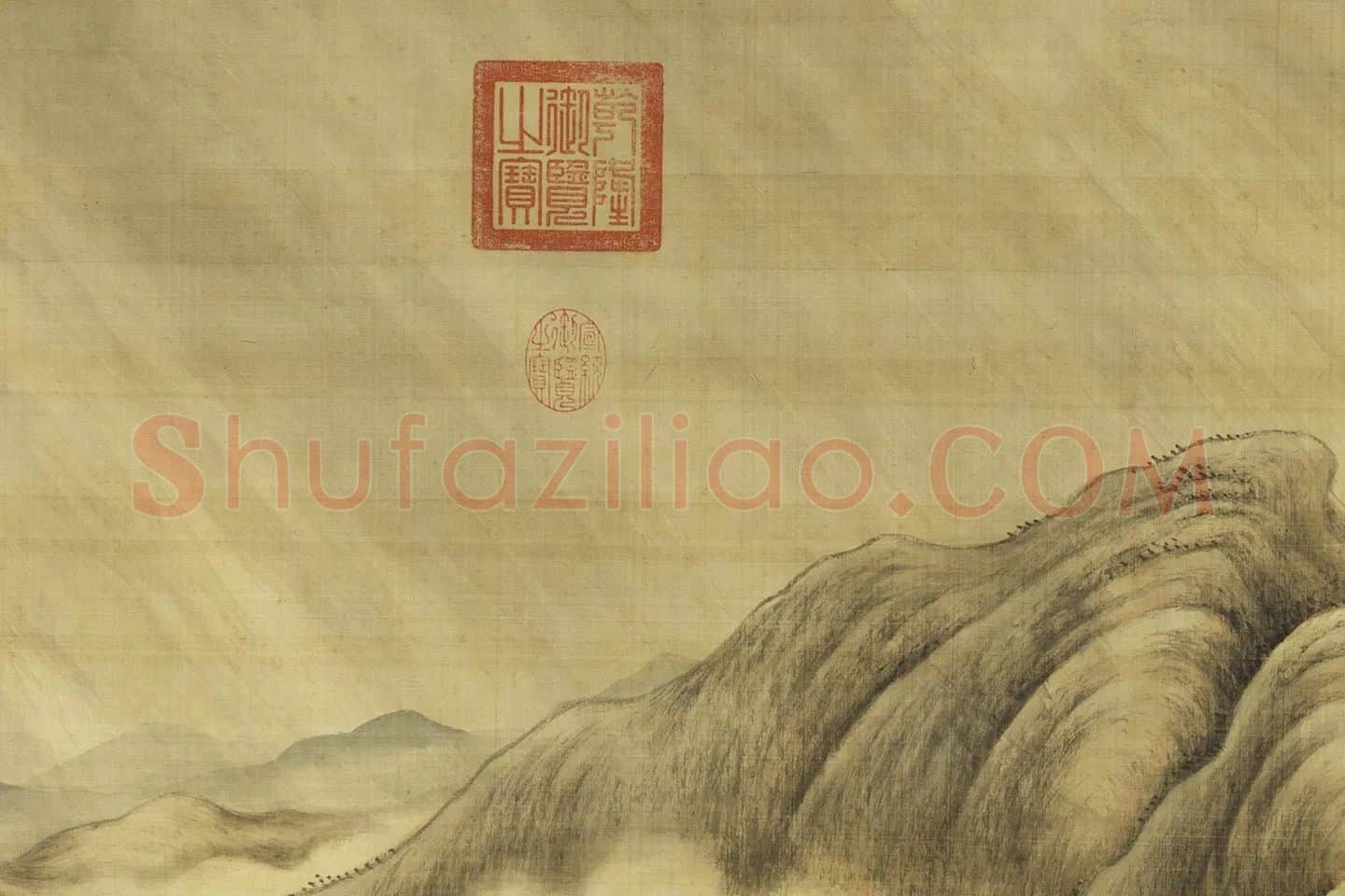 唐岱《风雨归舟图》局部 (6)