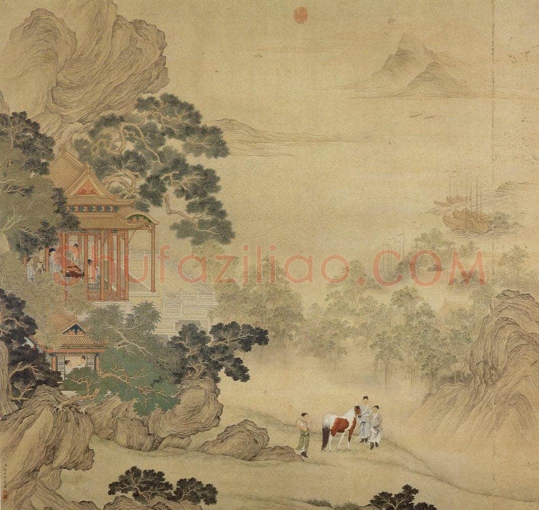 清 郎世宁 《阅骏图》 书画作品