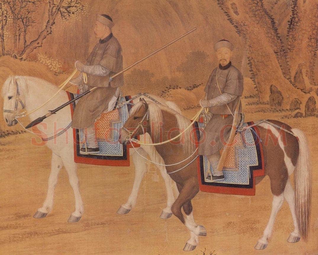 清 郎世宁 《哨鹿图》 书画作品