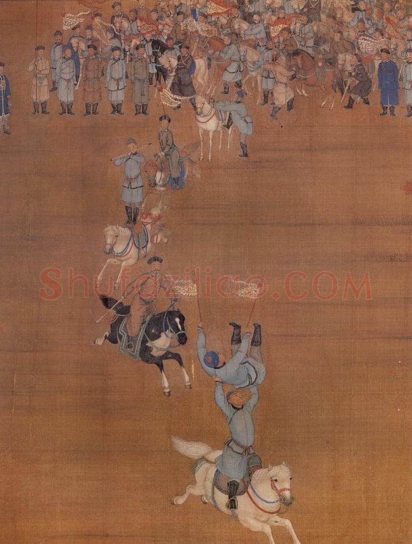清 郎世宁 《马术图》 书画作品