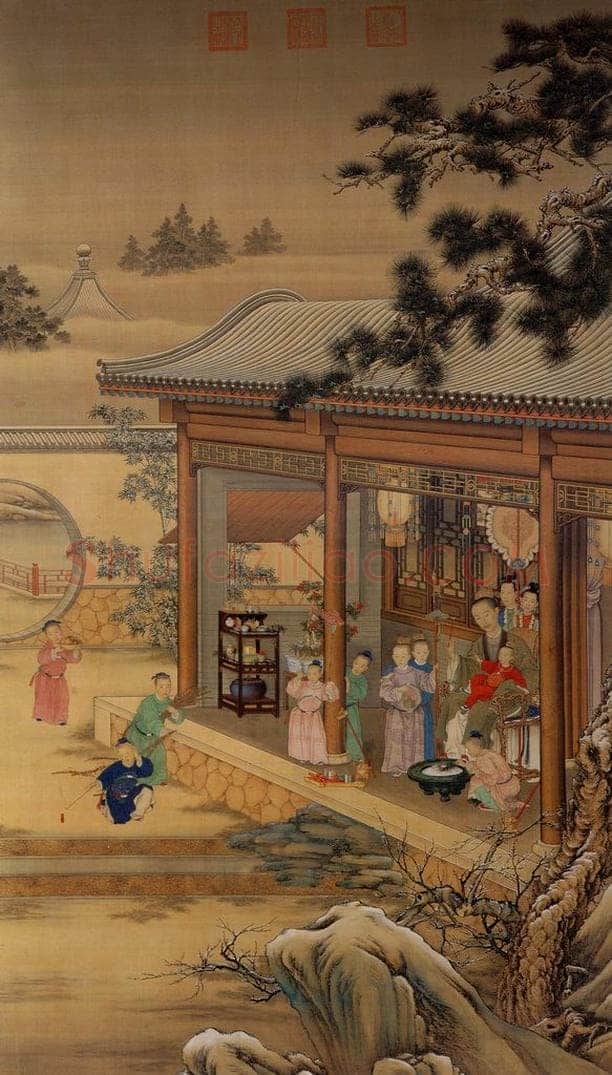 清 佚名 《岁朝图》 书画作品