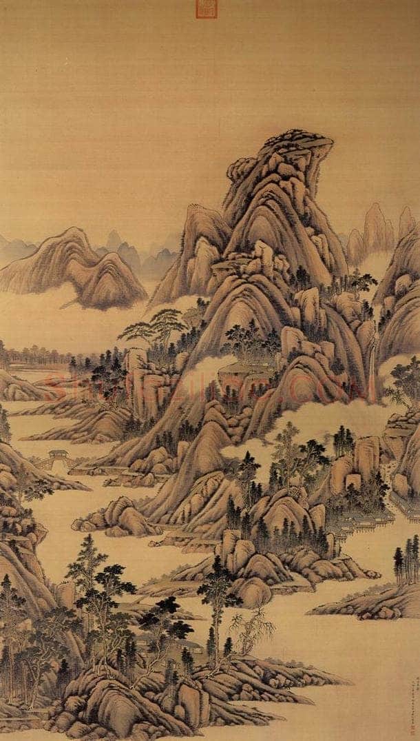 清 唐岱 《晴峦春霭图》 书画作品