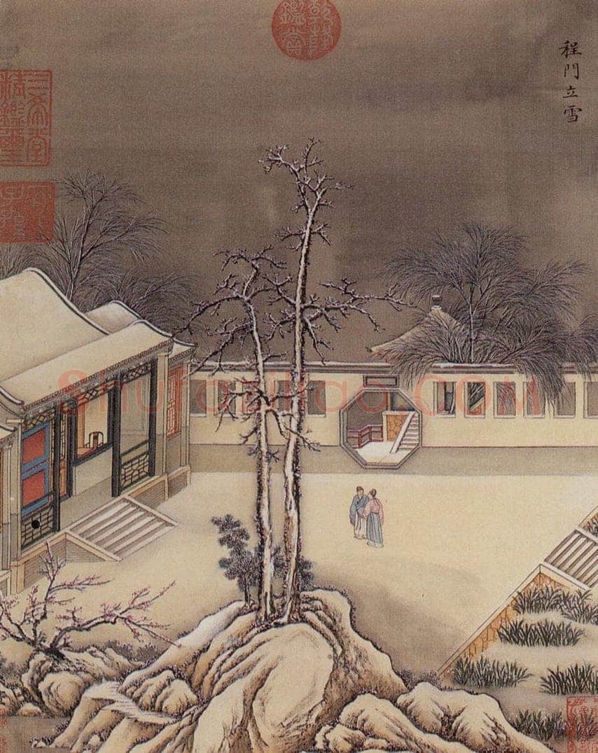 清 孙祜 《雪景故事图》 书画作品