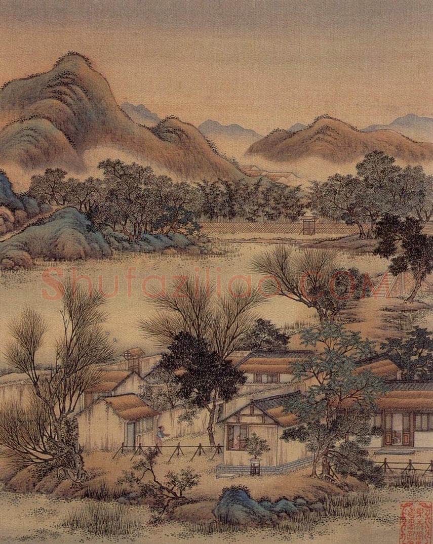 清 金昆 《有鸟诗意图》 书画作品