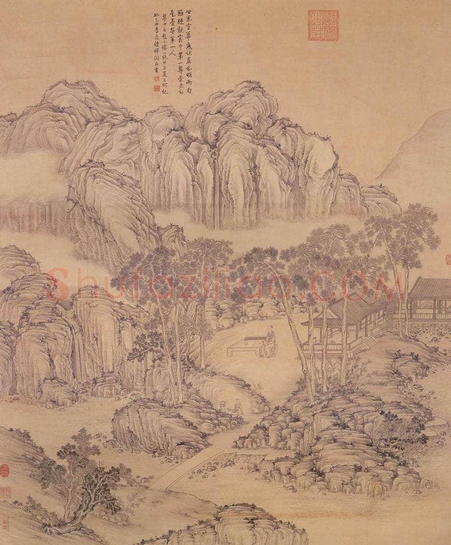 清 董邦达 《弘历松荫消夏图》 书画作品