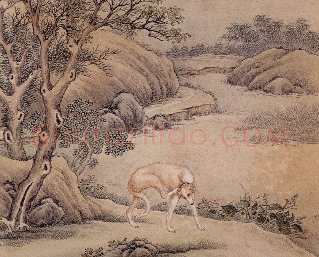 清 艾启蒙 《十骏犬图》 书画作品