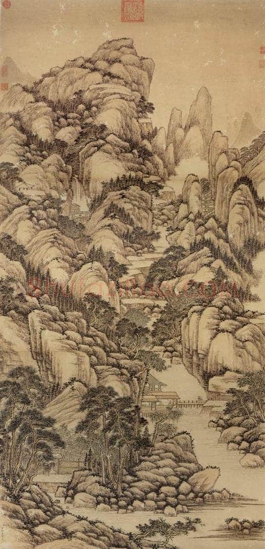 清 方琮 《晴峦溪阁图》 书画作品