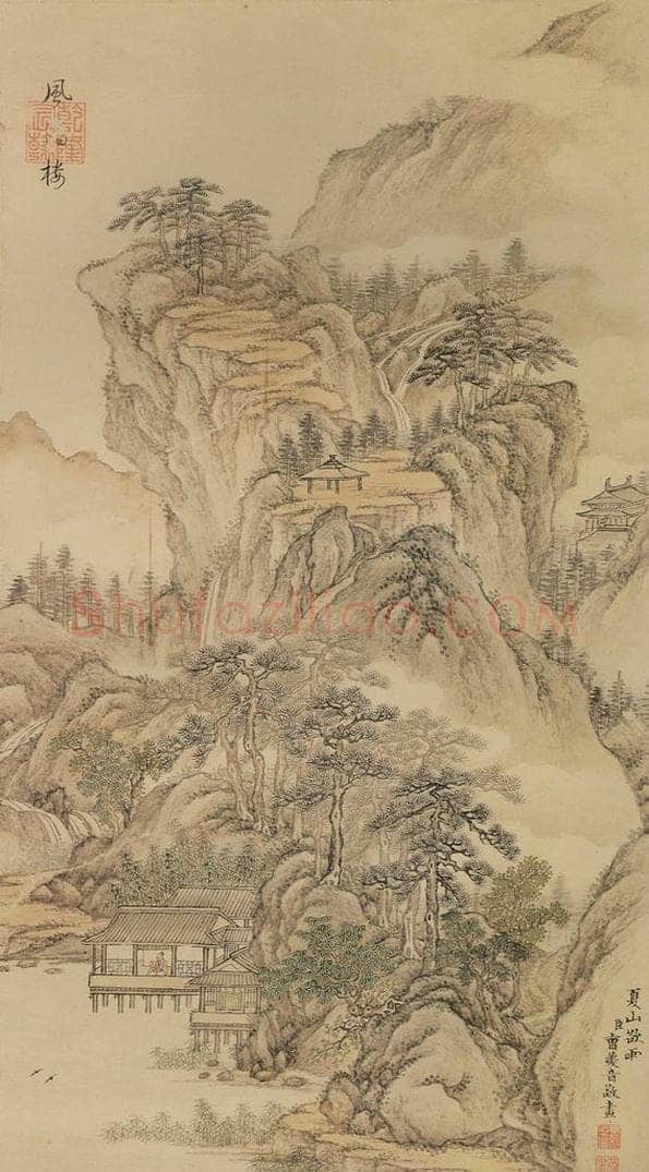 清 曹夔音 《夏山欲雨图》 书画作品