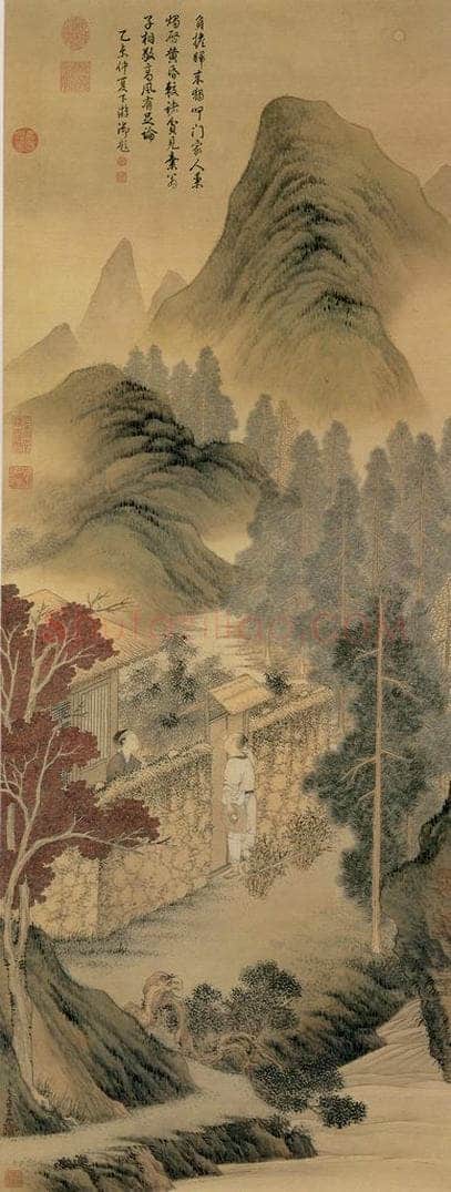 清 金廷标 《负担图》 书画作品