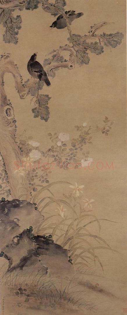 清 阿克章阿 《萱龄八百图》 书画作品
