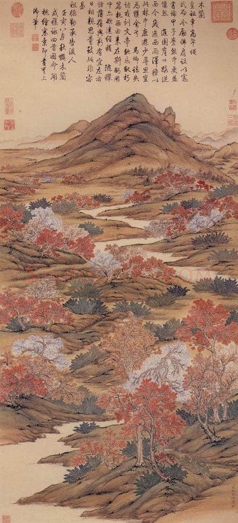 清 关槐 《上塞锦林图》 书画作品