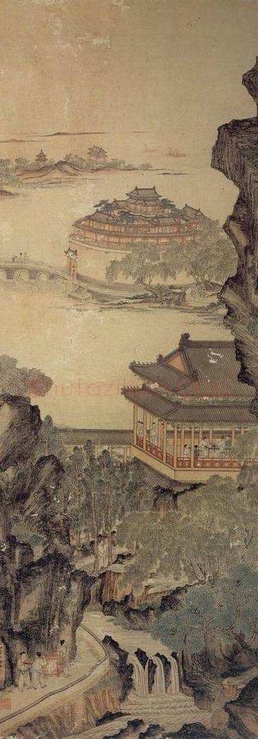 清 贾全 《登瀛洲图》 书画作品