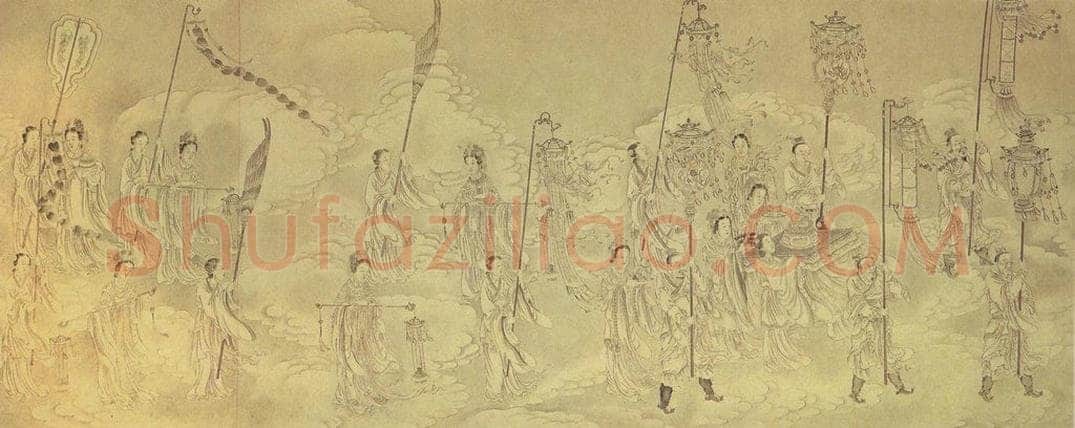 清 贾全 《中元地官图》 书画作品