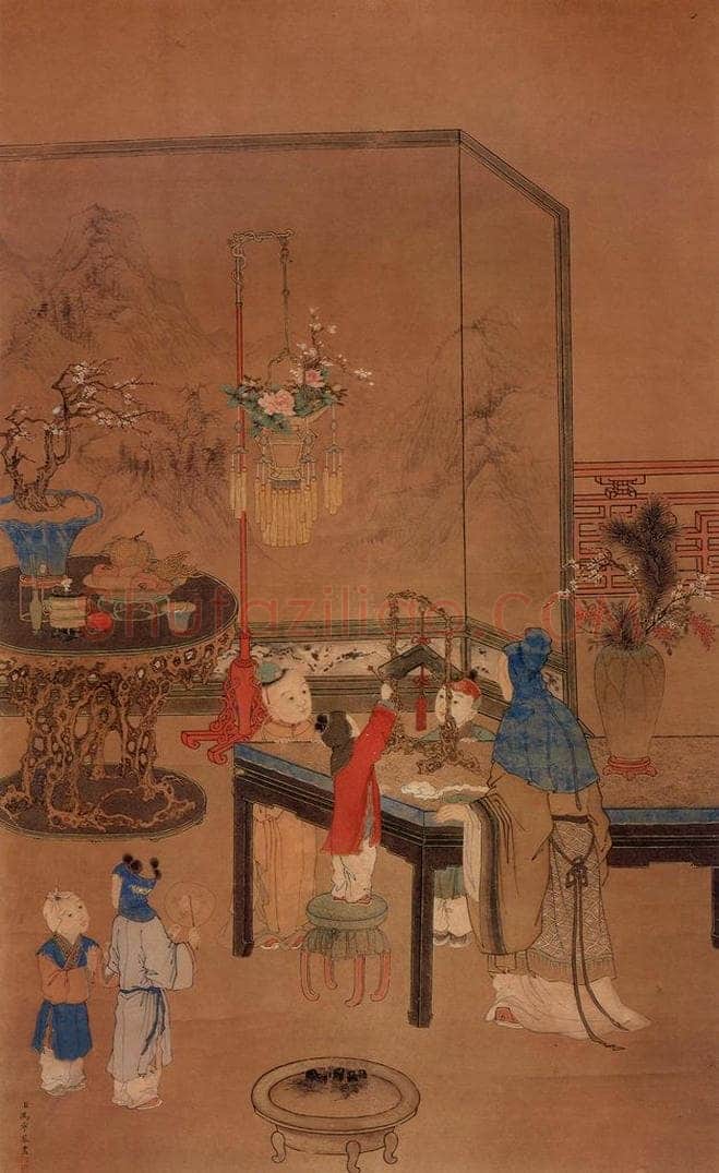 清 冯宁 《吉庆图》 书画作品