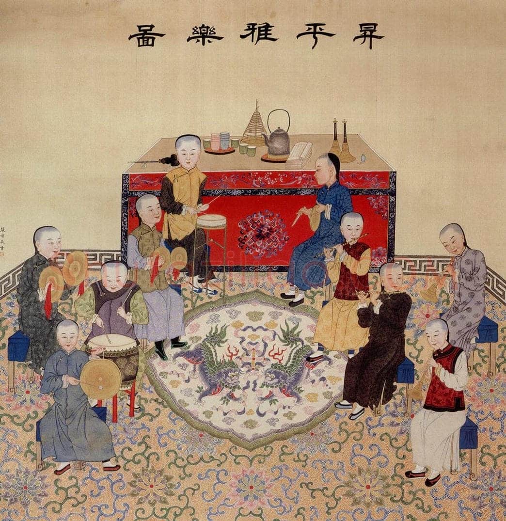 清 张恺 《升平雅乐图》 书画作品
