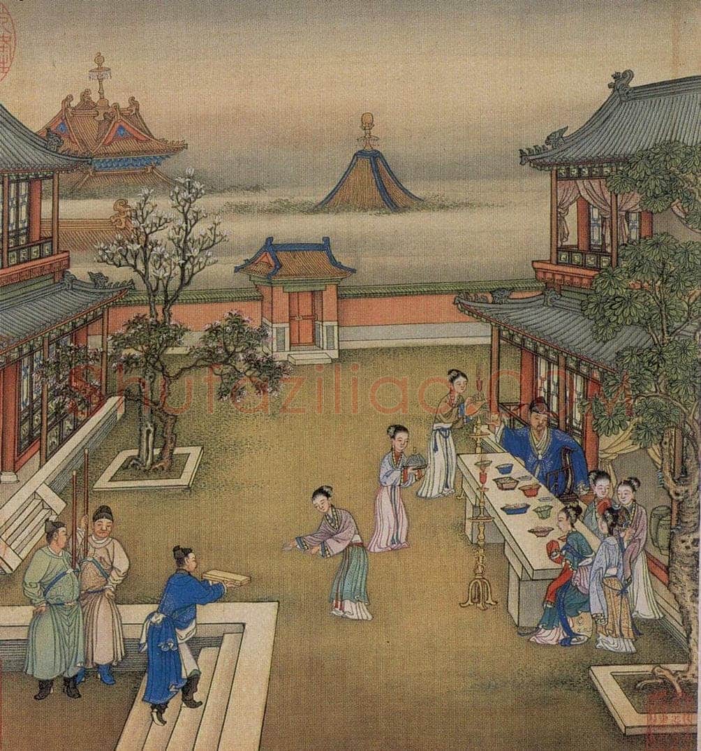 清 冷枚 《十宫词图》 书画作品