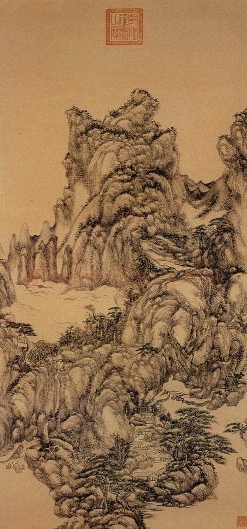 清 王原祁 《松壑仙馆图》 书画作品