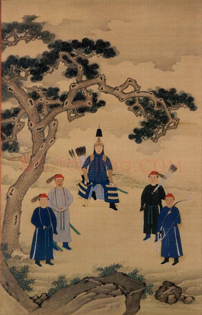 清 佚名 《玄烨戎装像》 书画作品