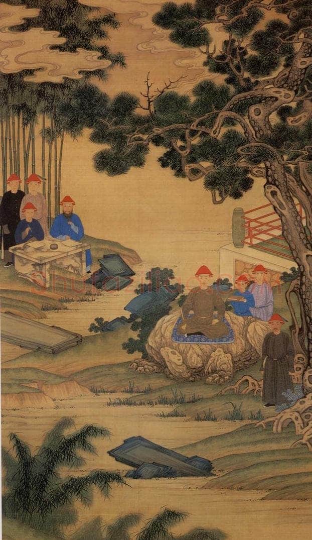 清 佚名 《胤禛行乐图》 书画作品