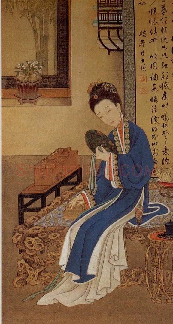 清 佚名 《胤禛妃行乐图》 书画作品