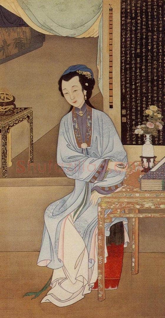 清 佚名 《胤禛妃行乐图》 书画作品