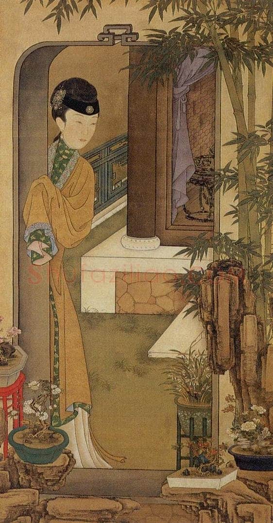 清 佚名 《胤禛妃行乐图》 书画作品