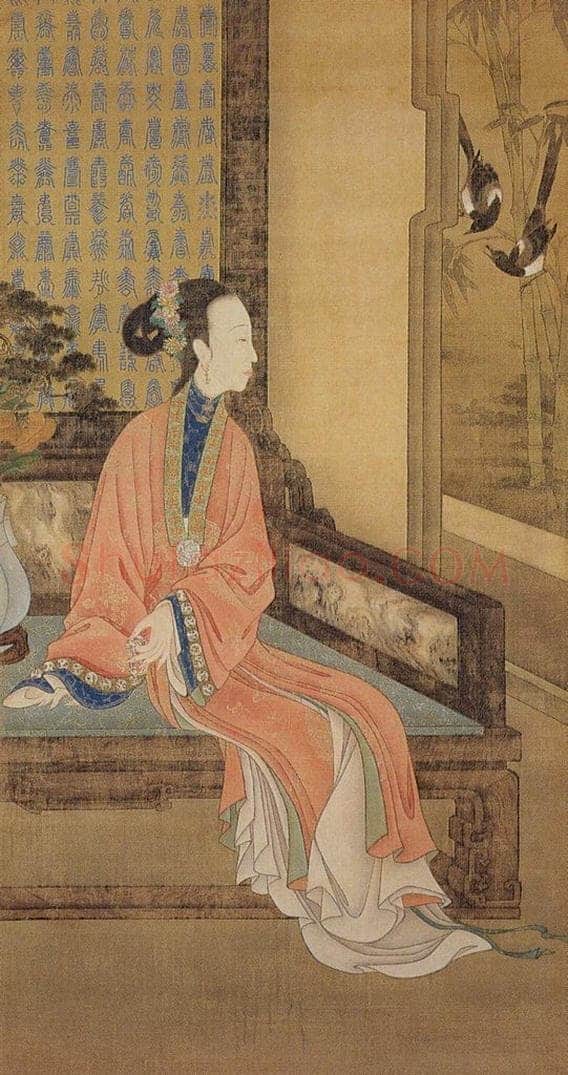 清 佚名 《胤禛妃行乐图》 书画作品