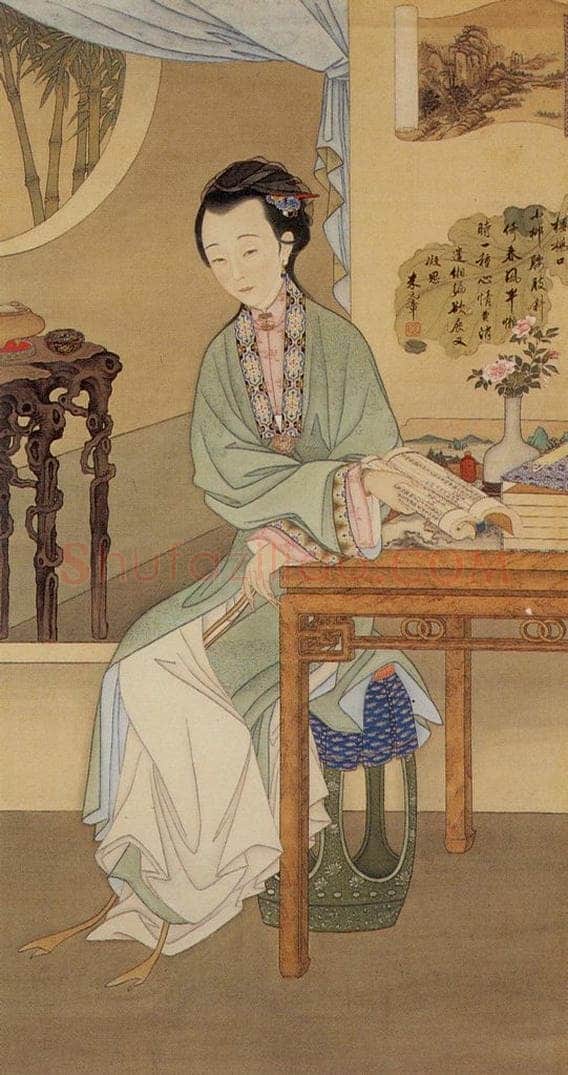 清 佚名 《胤禛妃行乐图》 书画作品