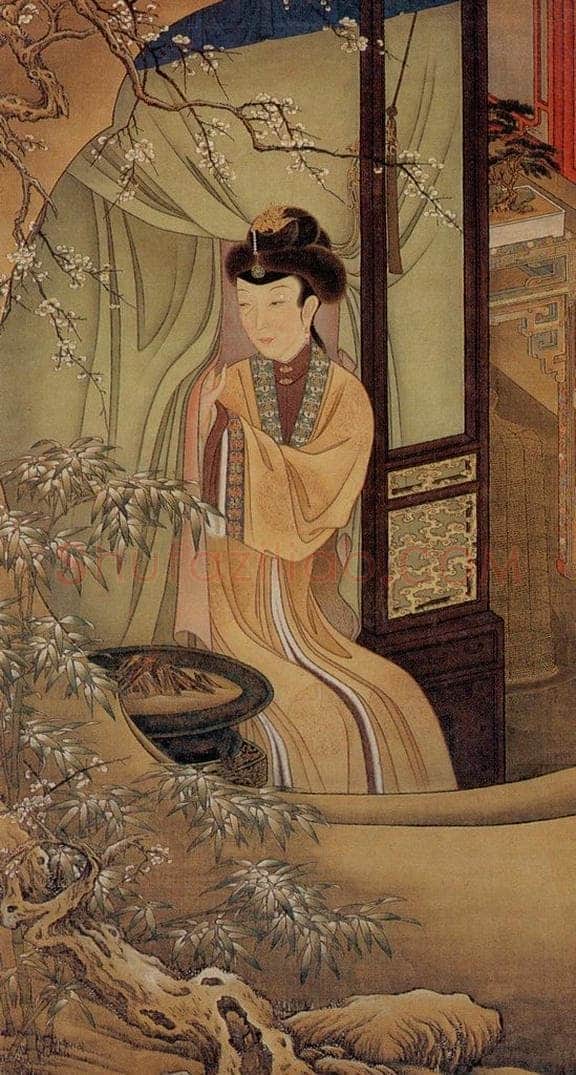 清 佚名 《胤禛妃行乐图》 书画作品