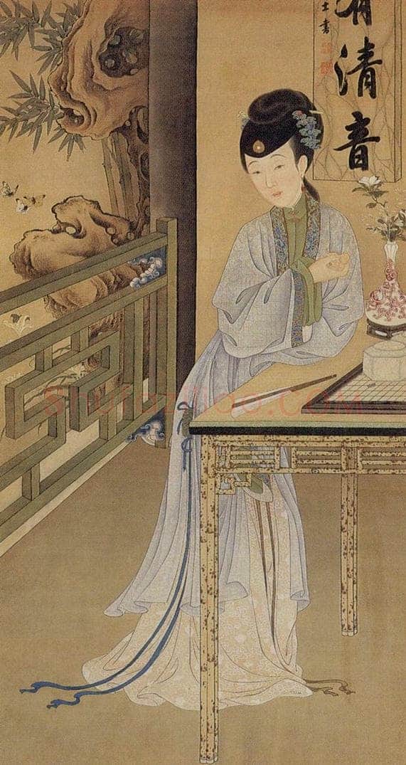 清 佚名 《胤禛妃行乐图》 书画作品
