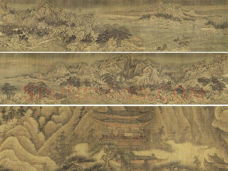 巨然山水画《松岩萧寺图》卷