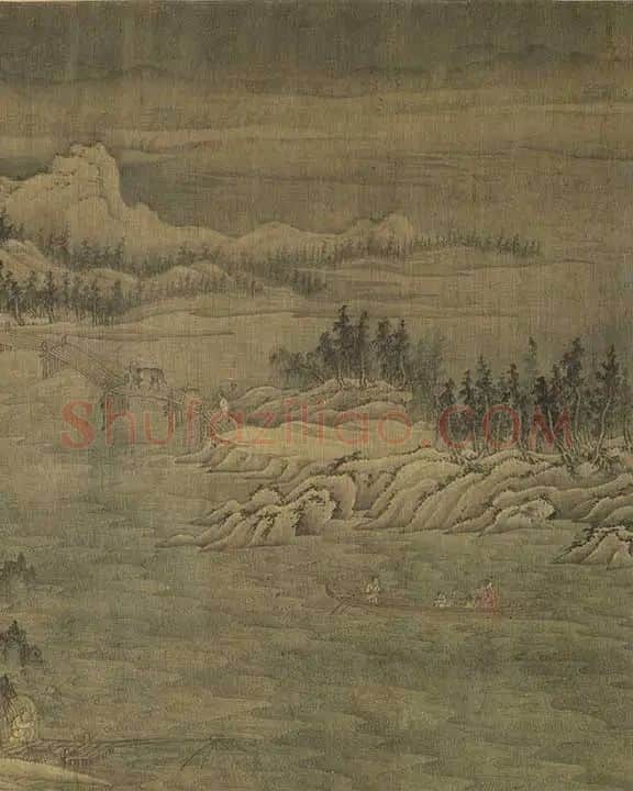 巨然山水画《松岩萧寺图》卷_11