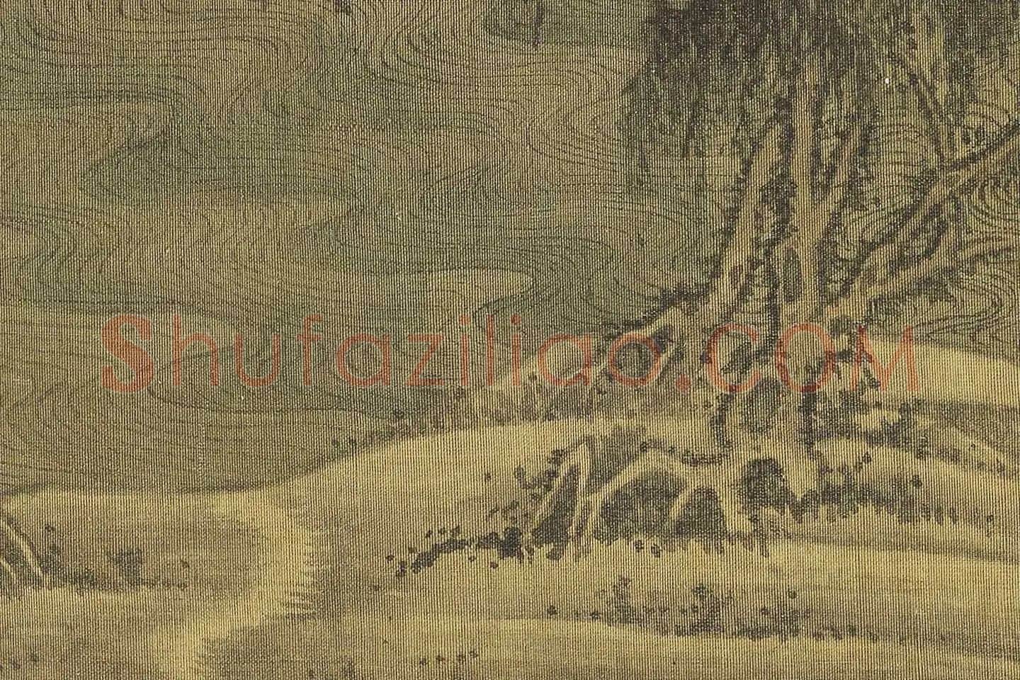 巨然山水画《松岩萧寺图》高清大图局部 (2)