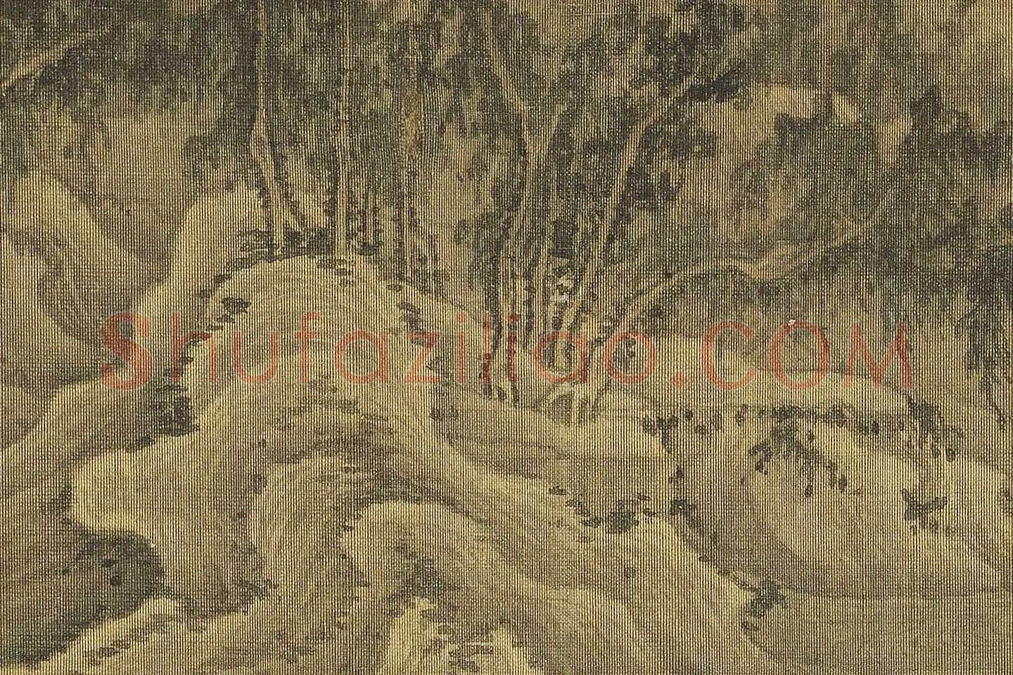 巨然山水画《松岩萧寺图》高清大图局部 (4)