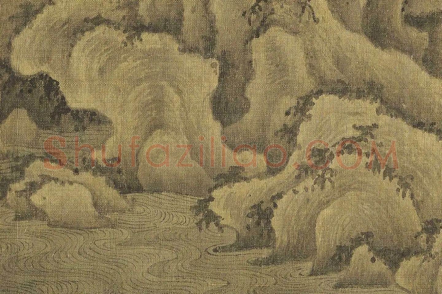 巨然山水画《松岩萧寺图》高清大图局部 (8)