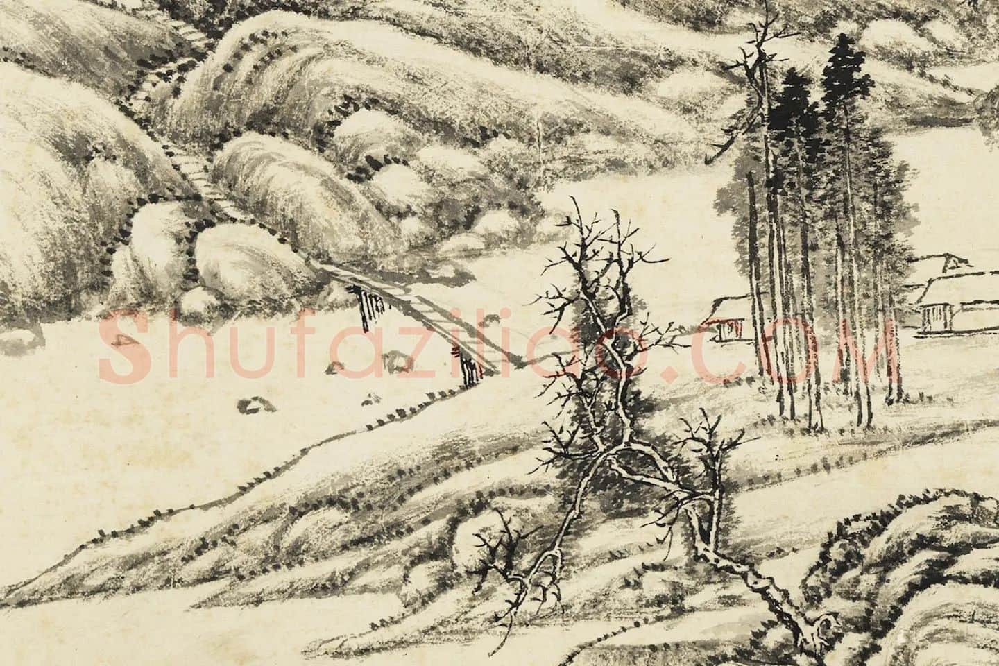 唐岱《仿吴镇水墨山水》 (2)