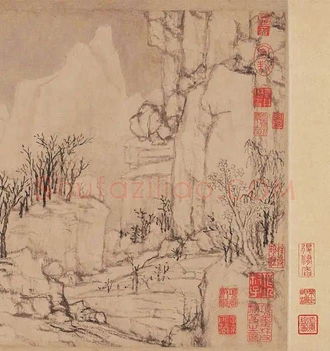黄公望《快雪时晴图》卷_08