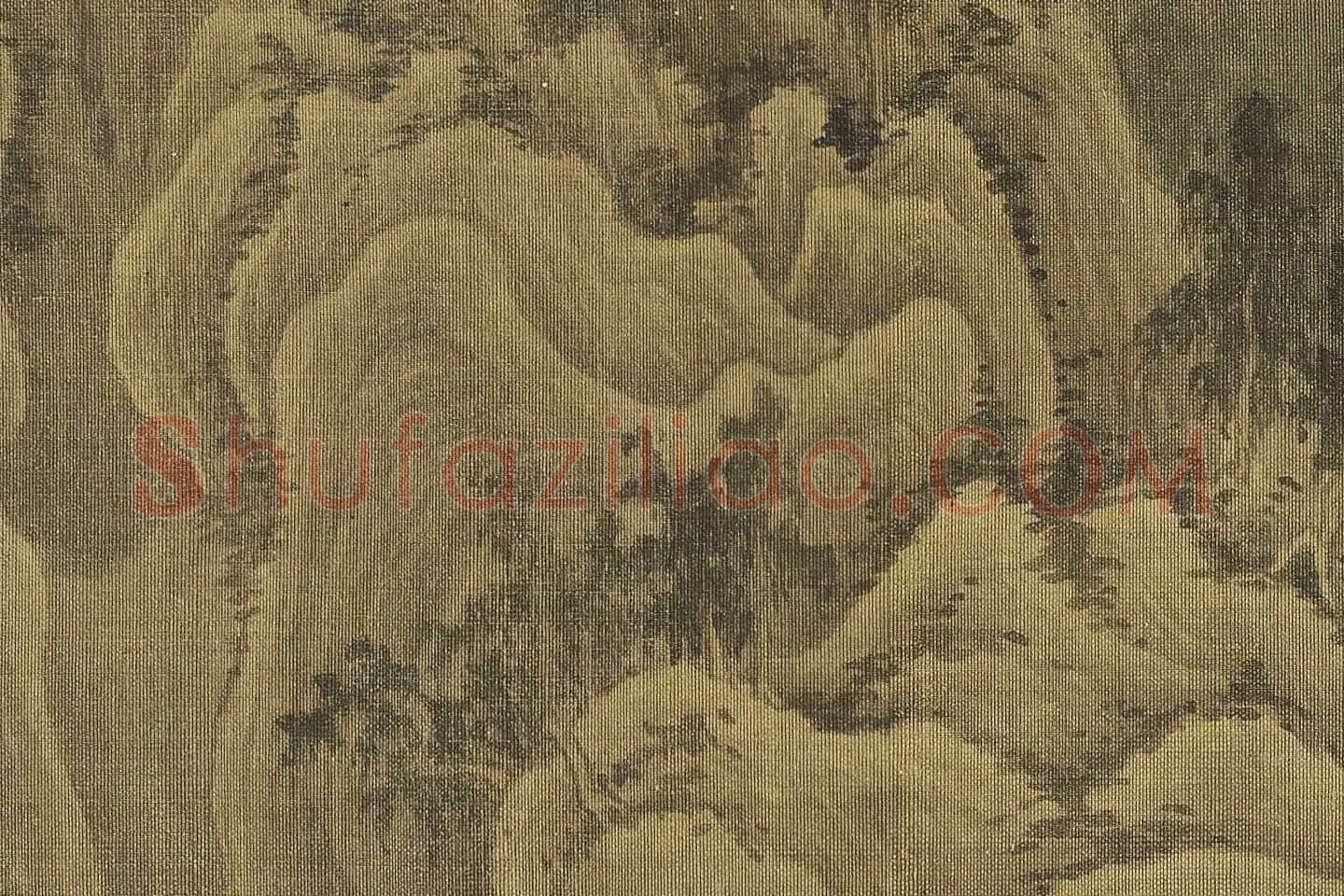 巨然山水画《松岩萧寺图》高清大图局部 (10)