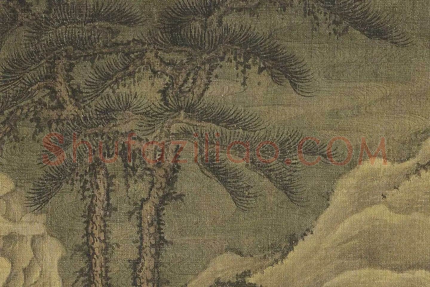 巨然山水画《松岩萧寺图》高清大图局部 (19)
