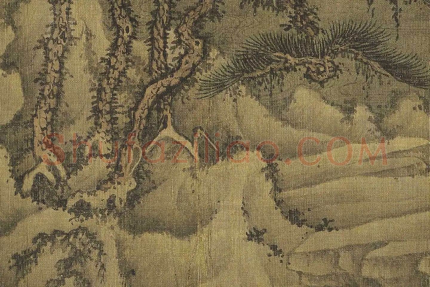 巨然山水画《松岩萧寺图》高清大图局部 (20)