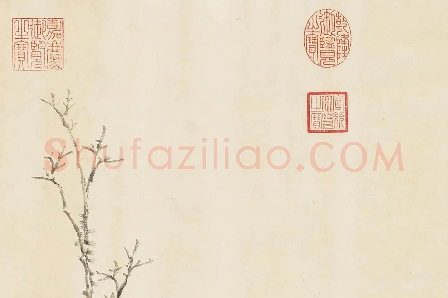 唐岱《仿倪瓒清閟阁图》水墨山水局部 (7)
