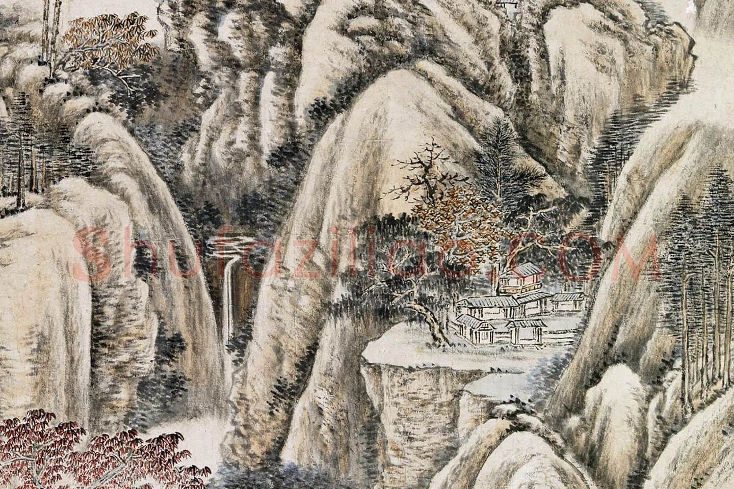 唐岱山水画《归隐图》局部 (2)