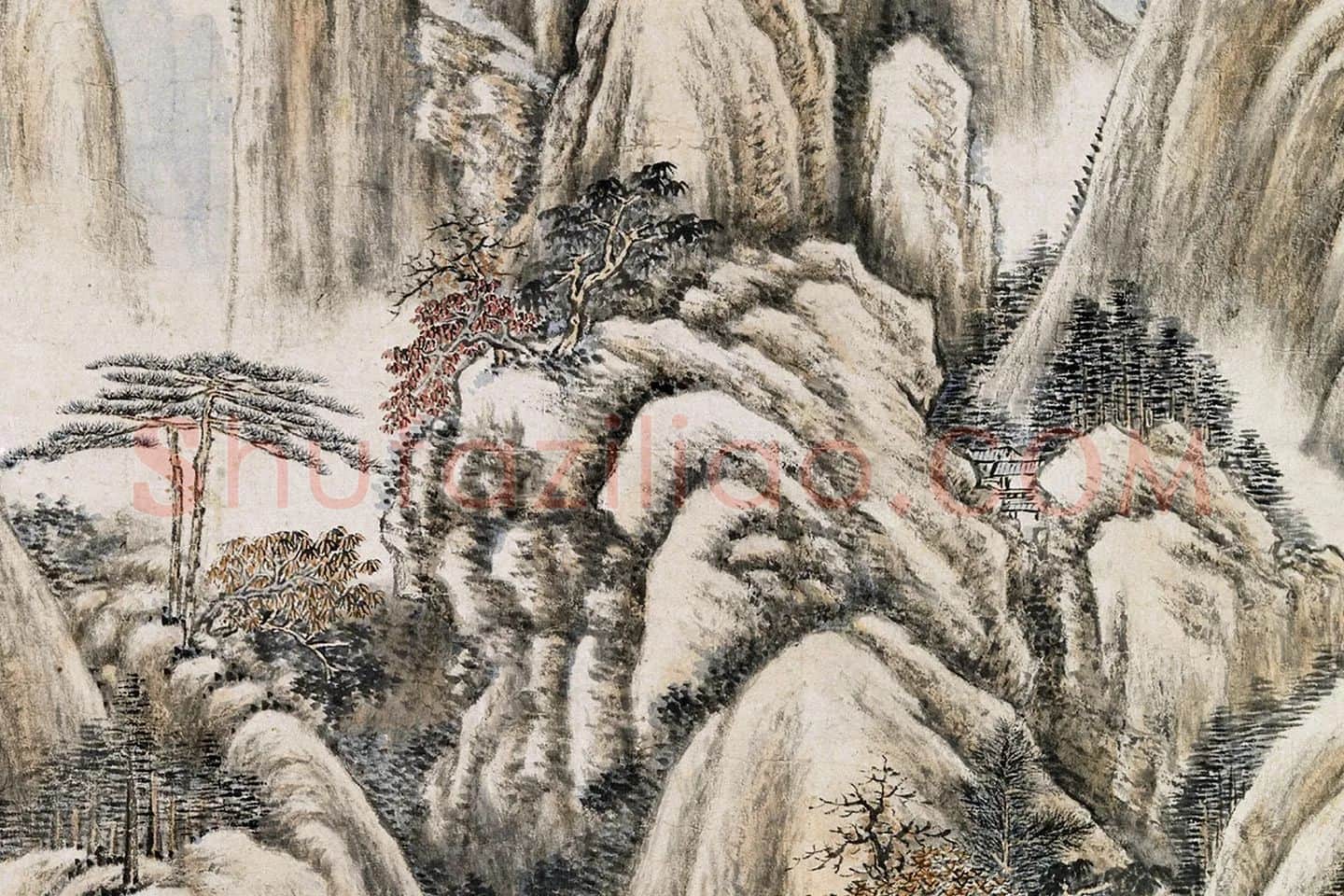 唐岱山水画《归隐图》局部 (4)