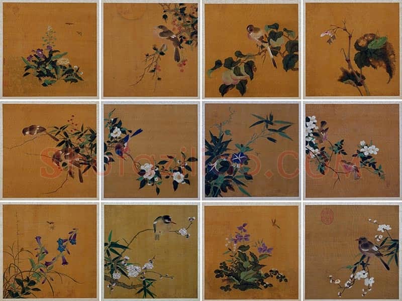 黄筌工笔花鸟画册页(共12开)