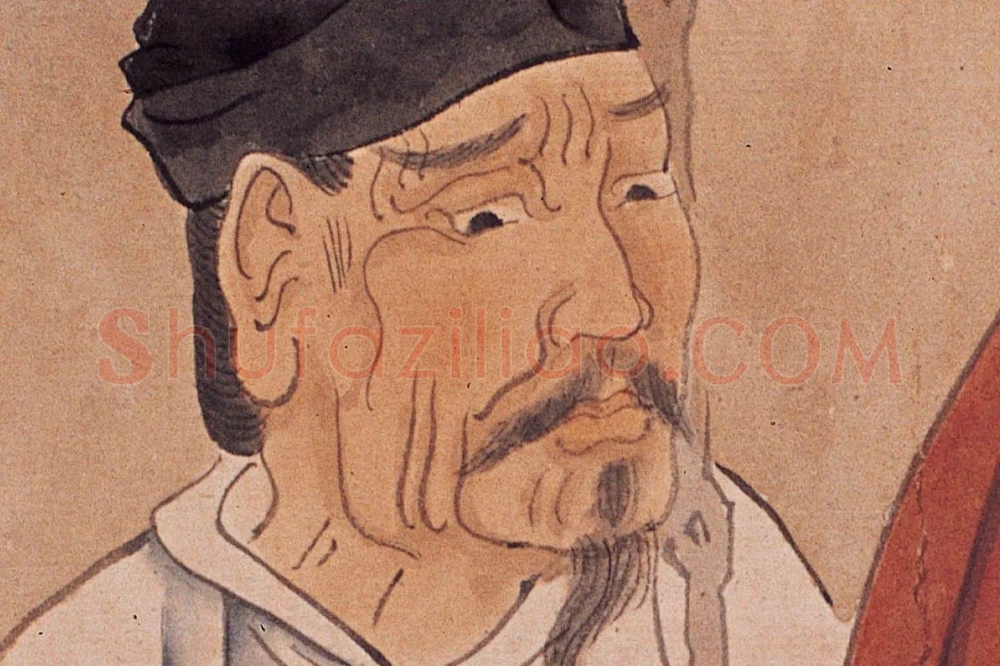 陈洪绶人物画《羲之笼鹅图》高清大图局部 (5)