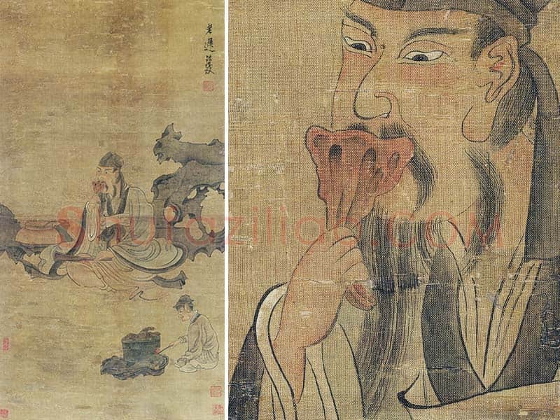 陈洪绶人物画《老迟像》轴